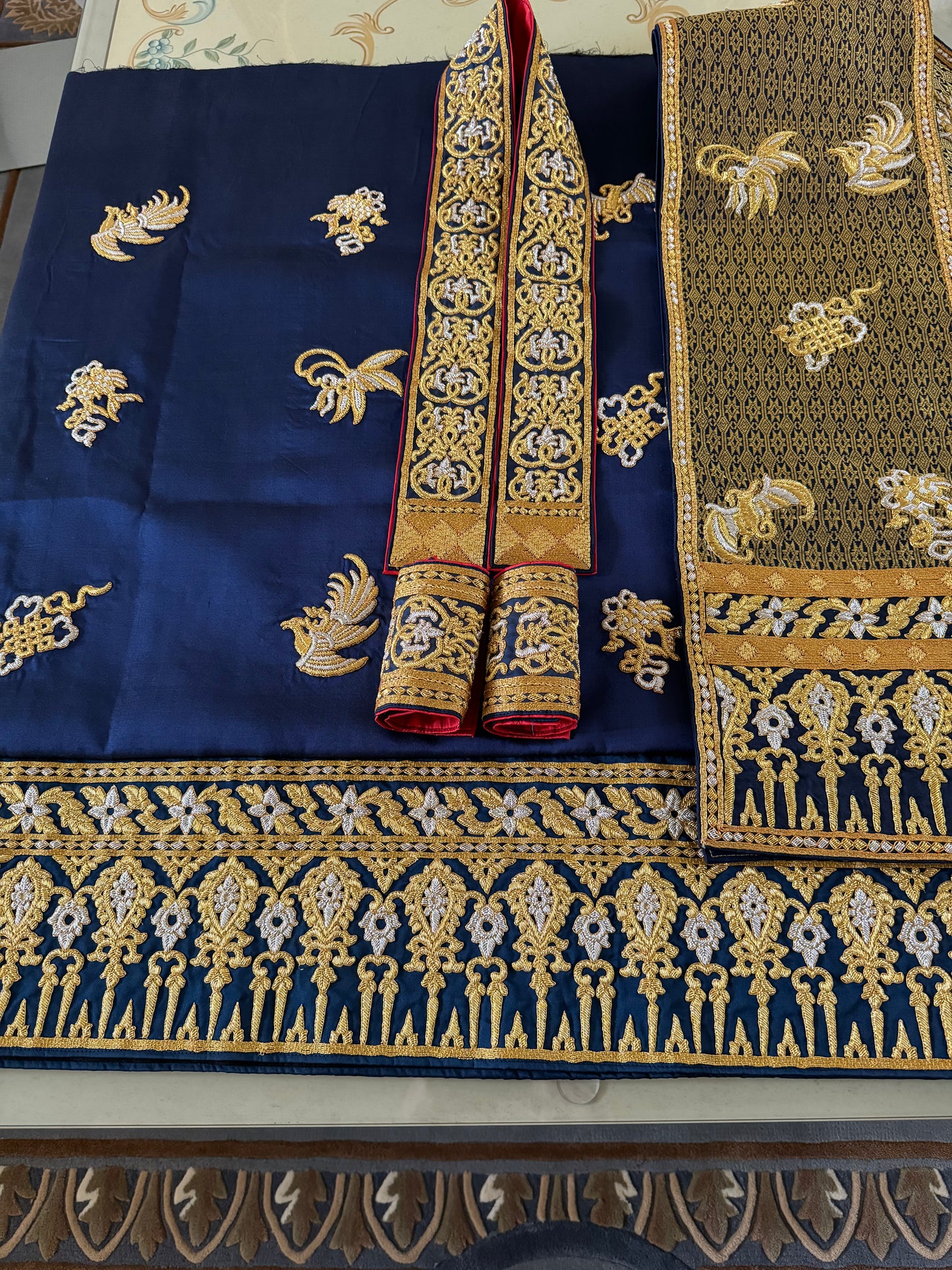 Traditional Laotian Blue & Gold Padding Set (version 2)