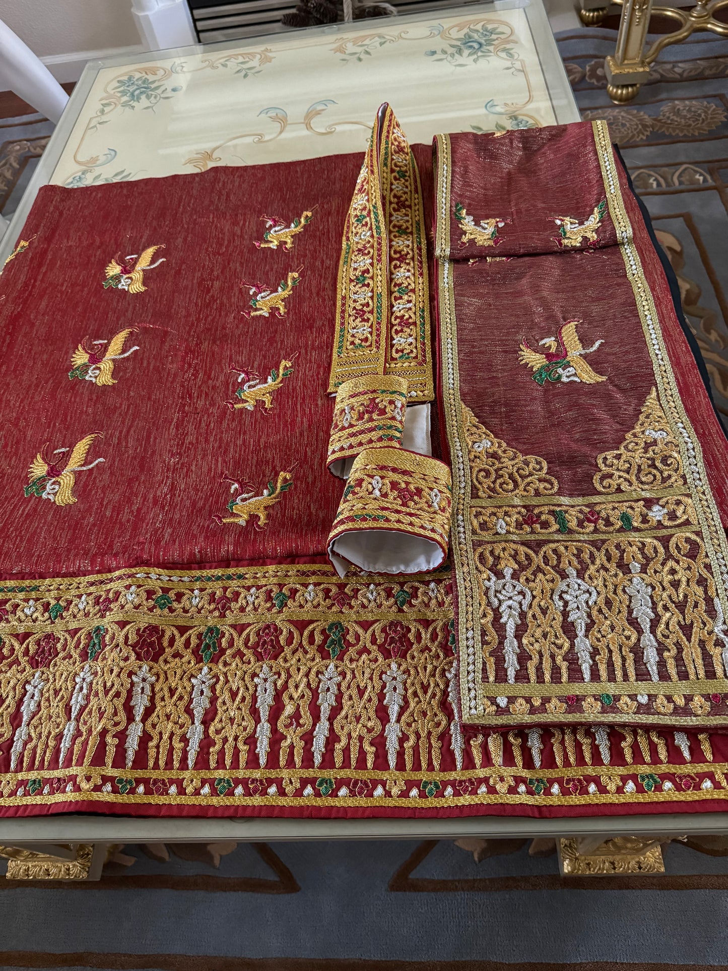 Traditional Laotian Red Padding Set (version 1)