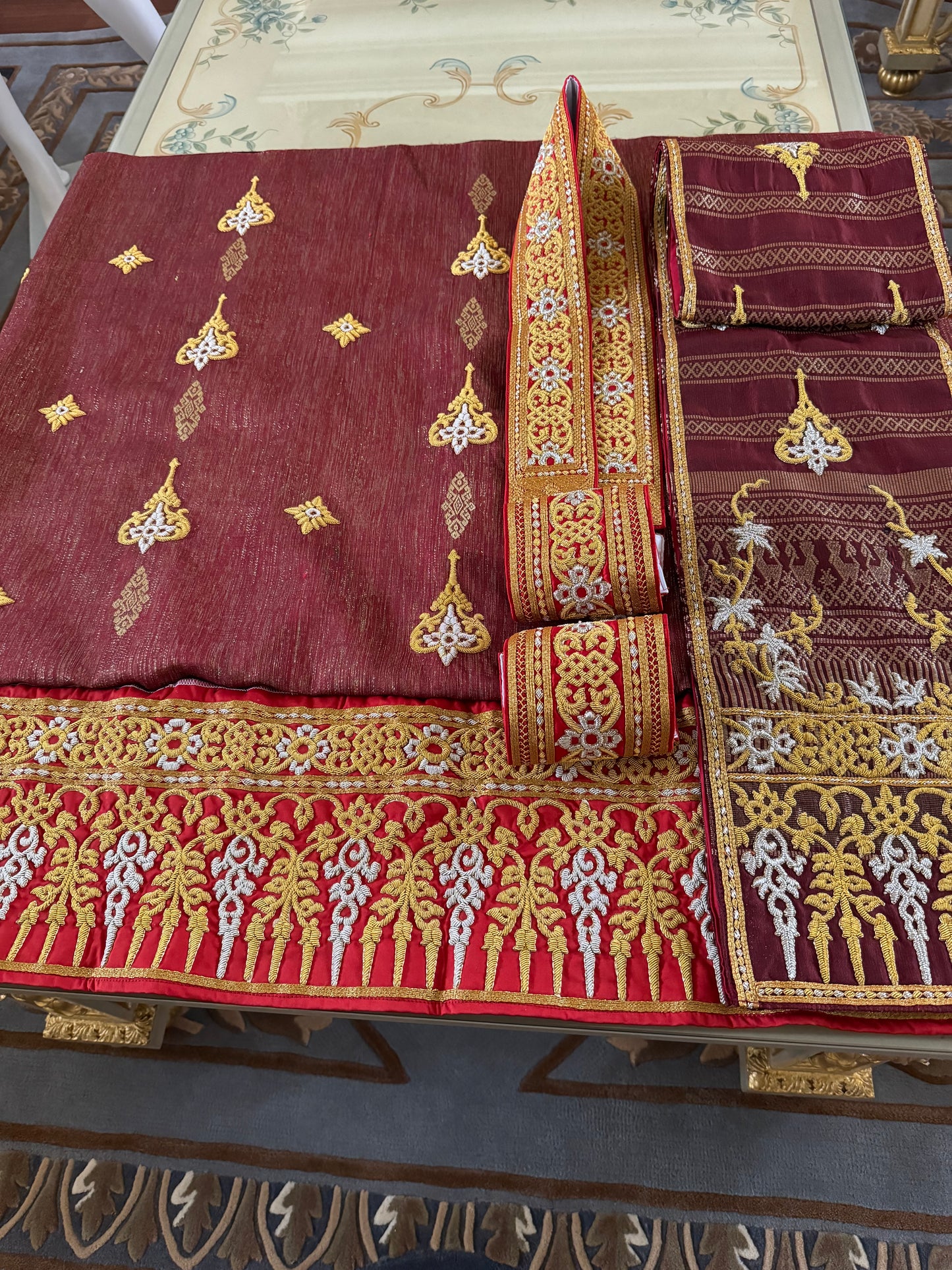 Traditional Laotian Red Padding Set (version 3)