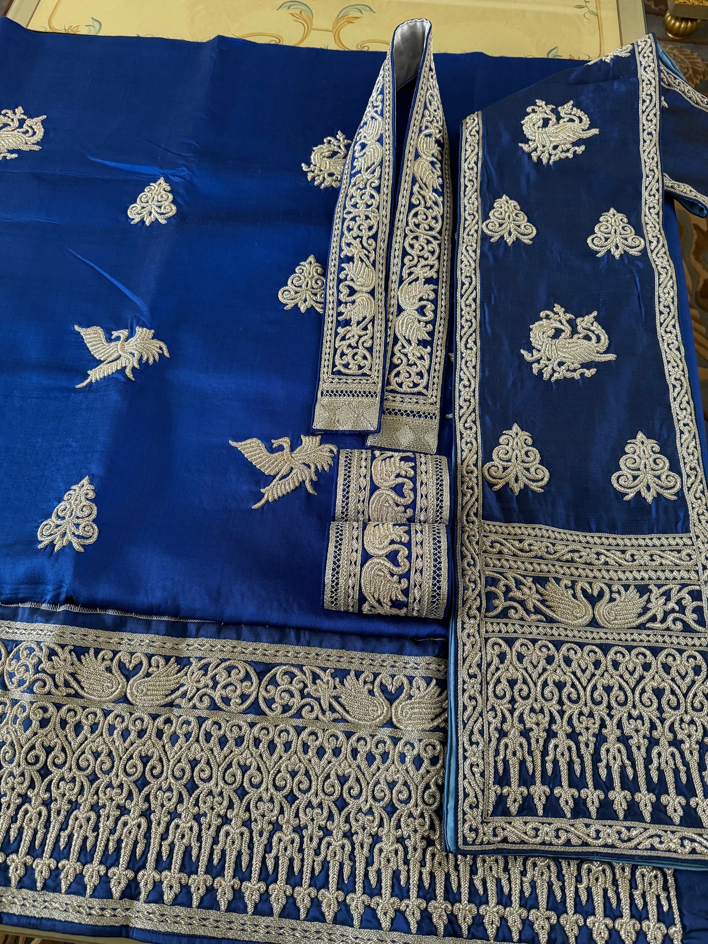 Traditional Laotian Blue & Silver Padding Set