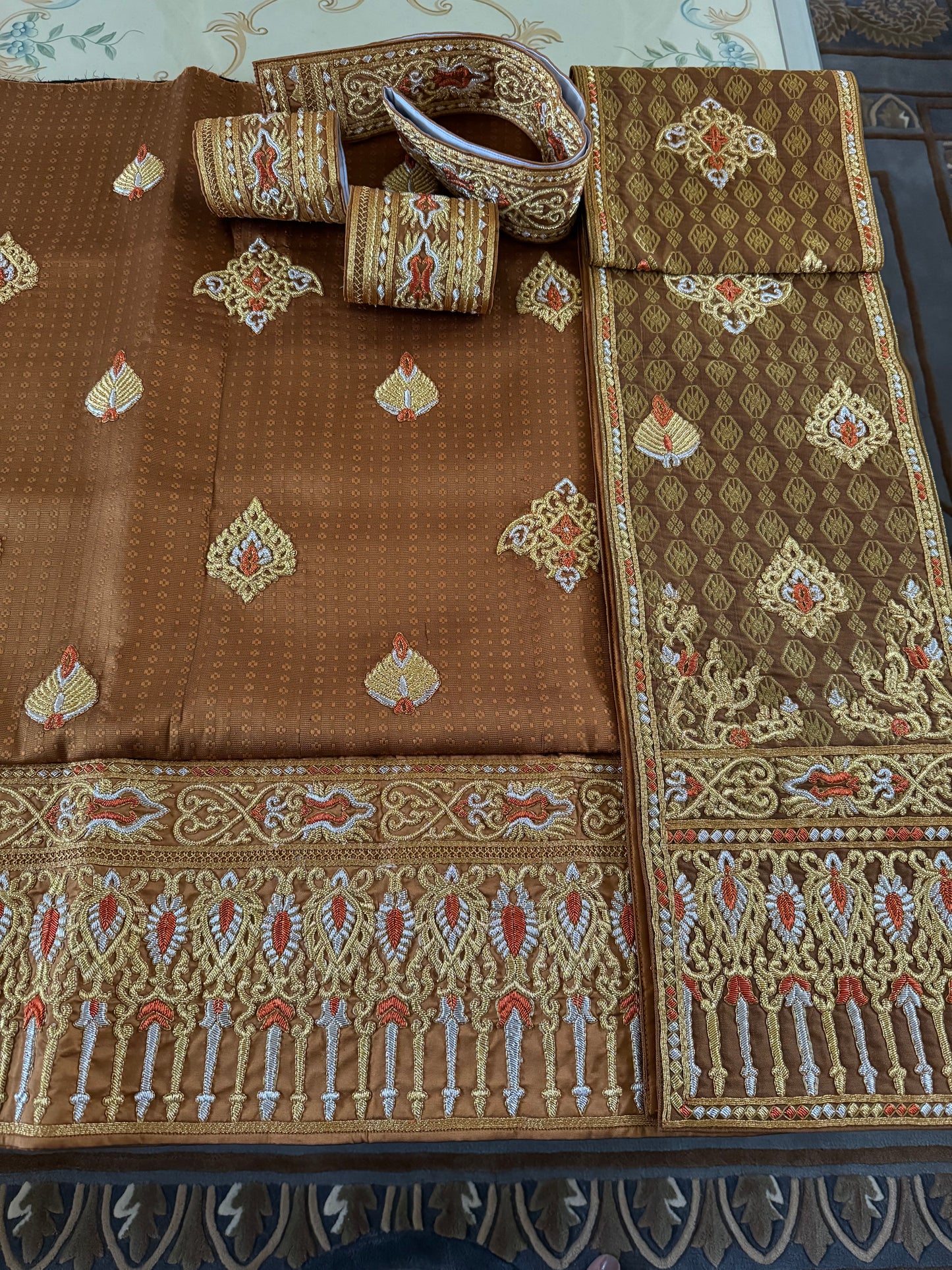 Traditional Laotian Orange Padding Set (version 2)