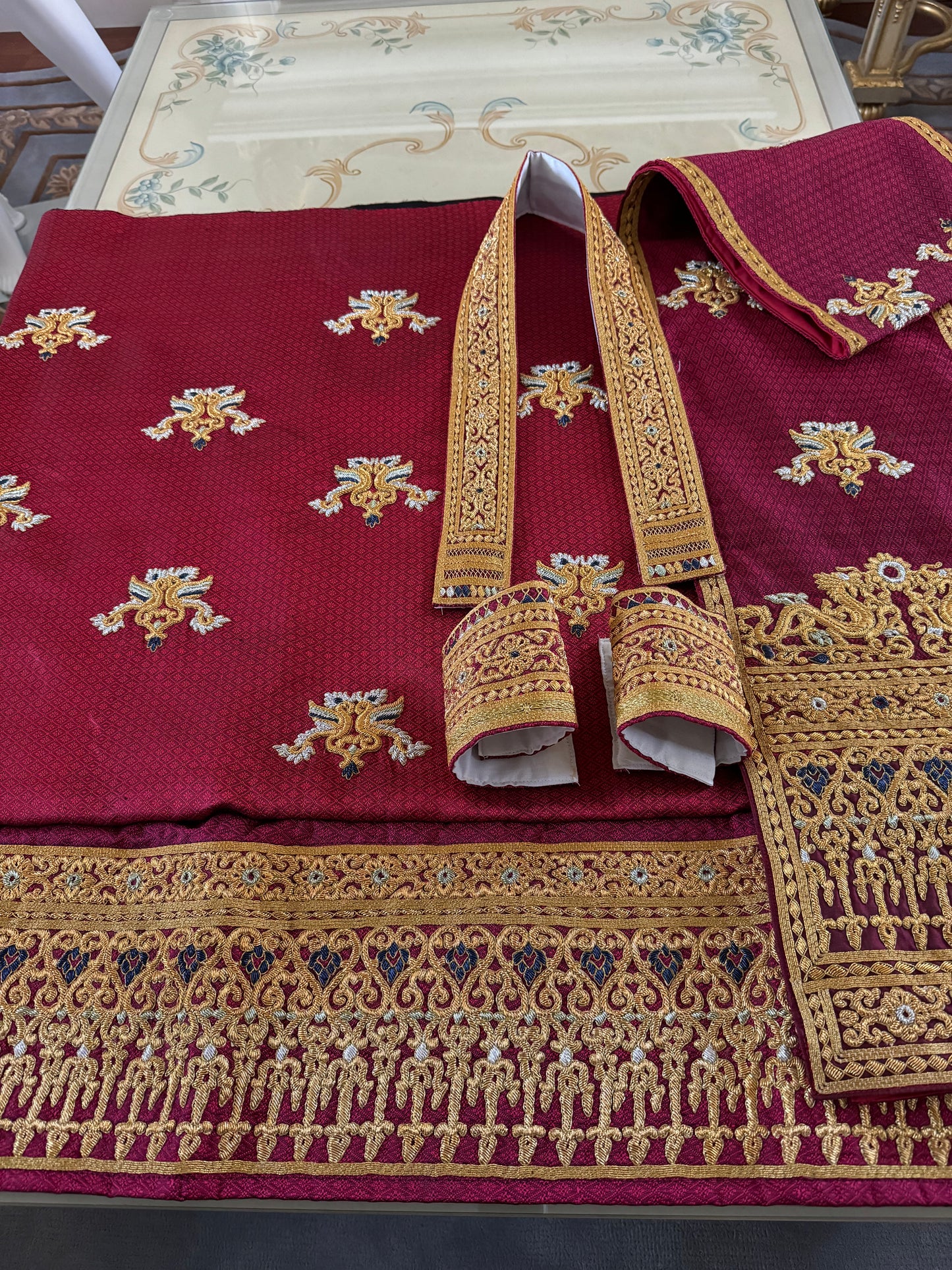 Traditional Laotian Red Padding Set (version 4)